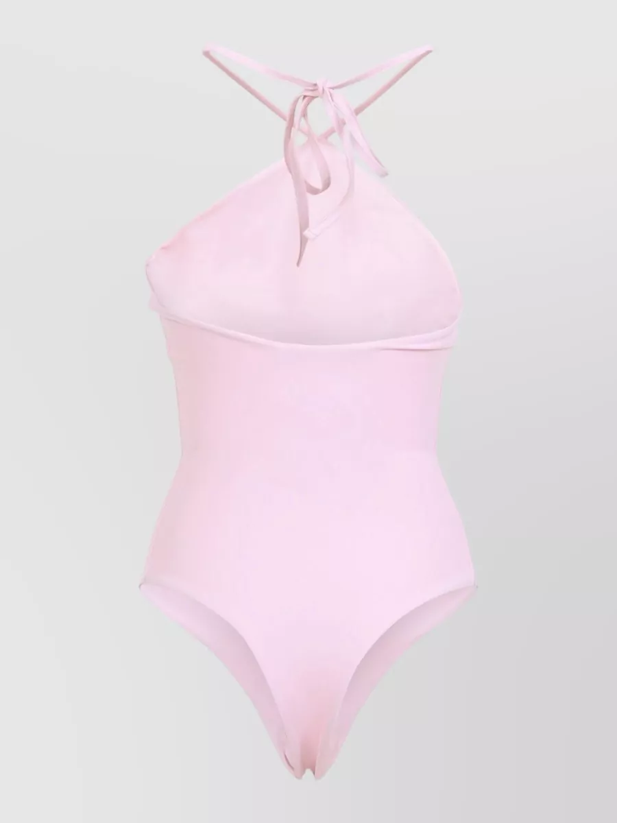 Jacquemus Halterneck V-Neck One-Piece Swimsuit