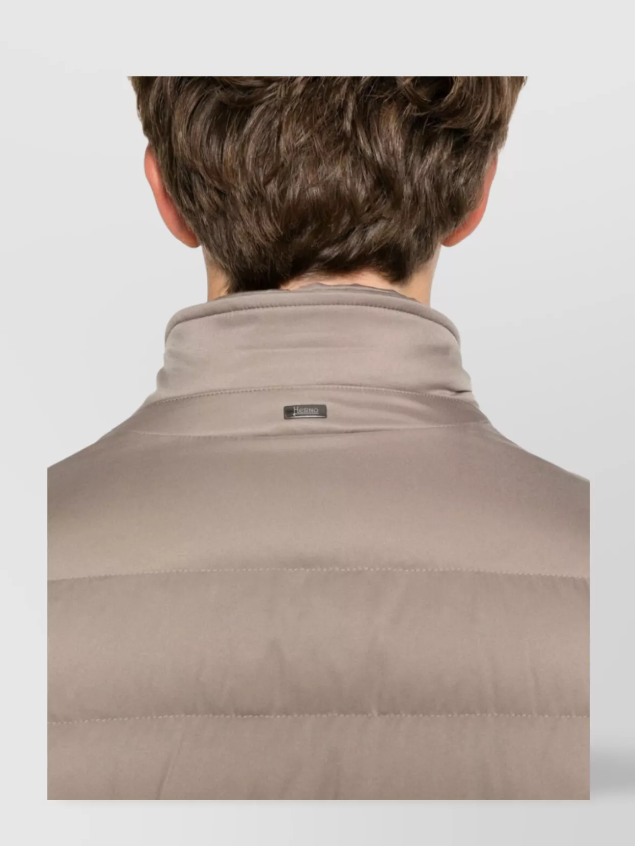 Herno Padded Jacket With Notched Lapel And Quilted Design In Brown