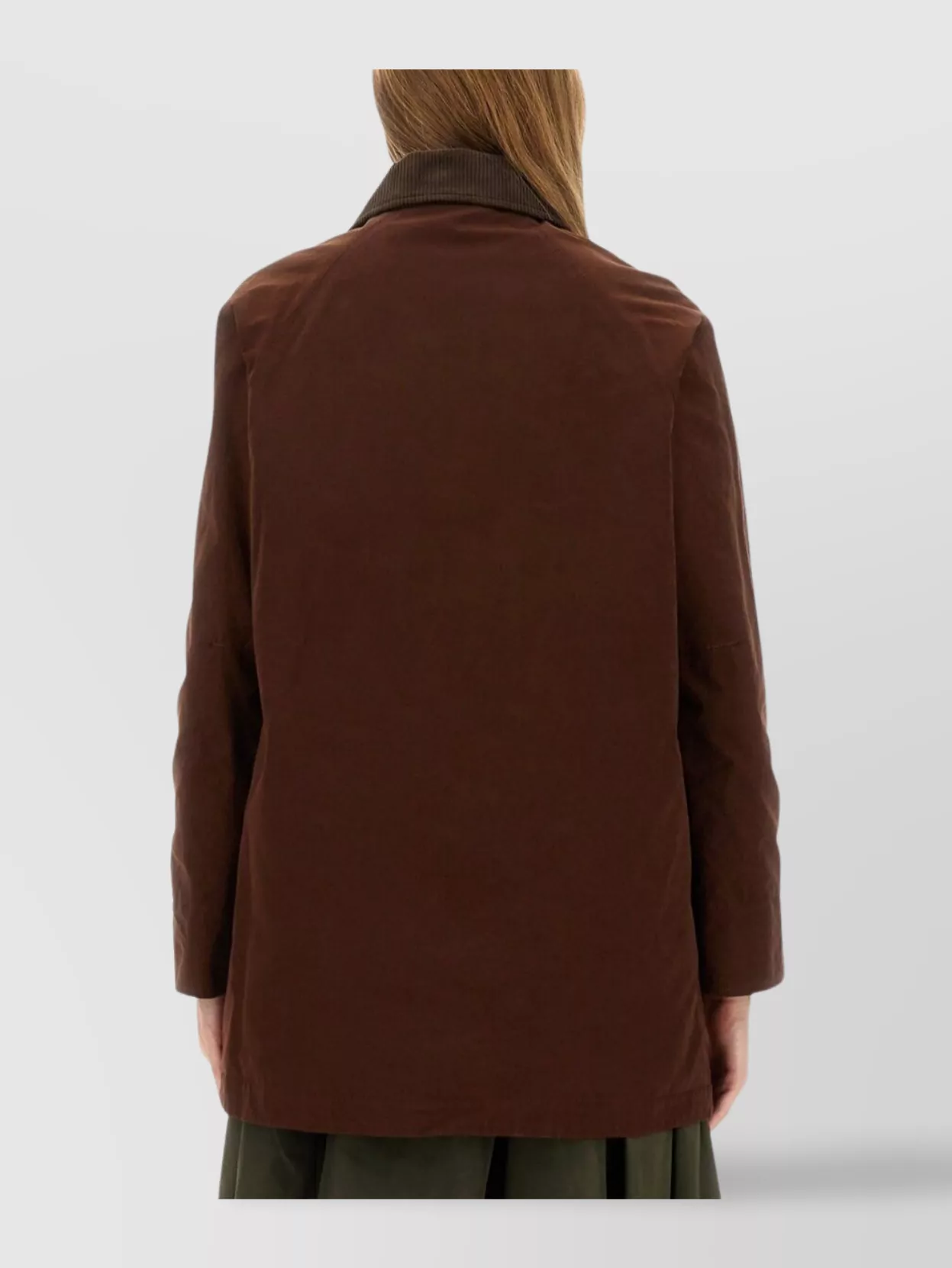 Aspesi Corduroy Collar Long Sleeve Coat
