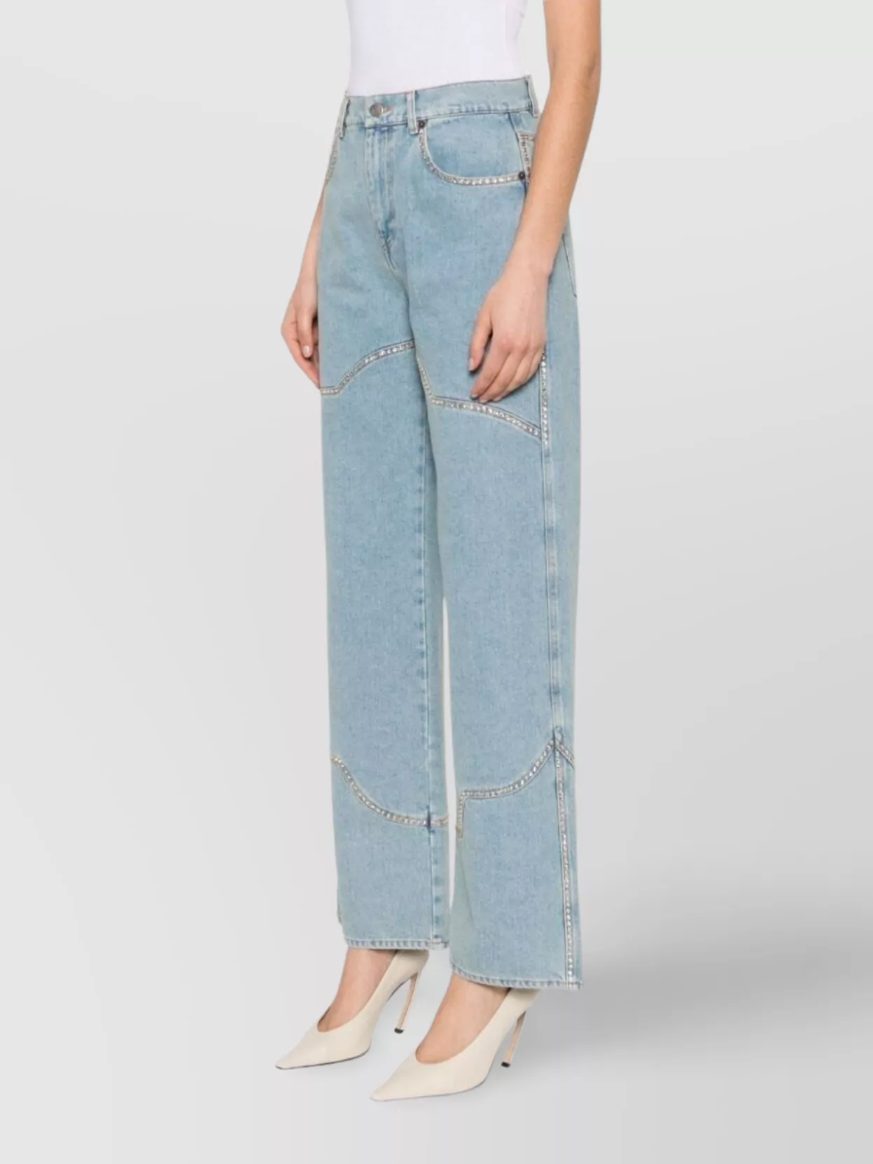 Giuseppe Di Morabito Wide-Leg High-Rise Trousers Belt Loops