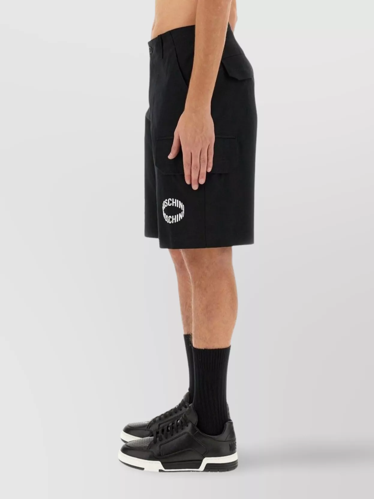 Moschino Logo Cargo Shorts With Pockets And Loops