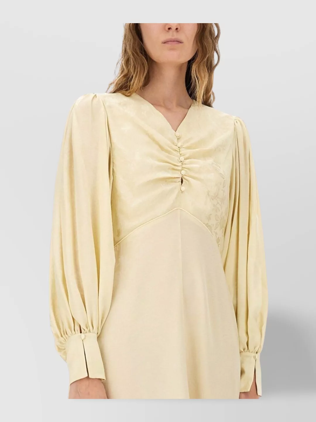 Chloé Silk Dress With Ruched Design And V-Neck