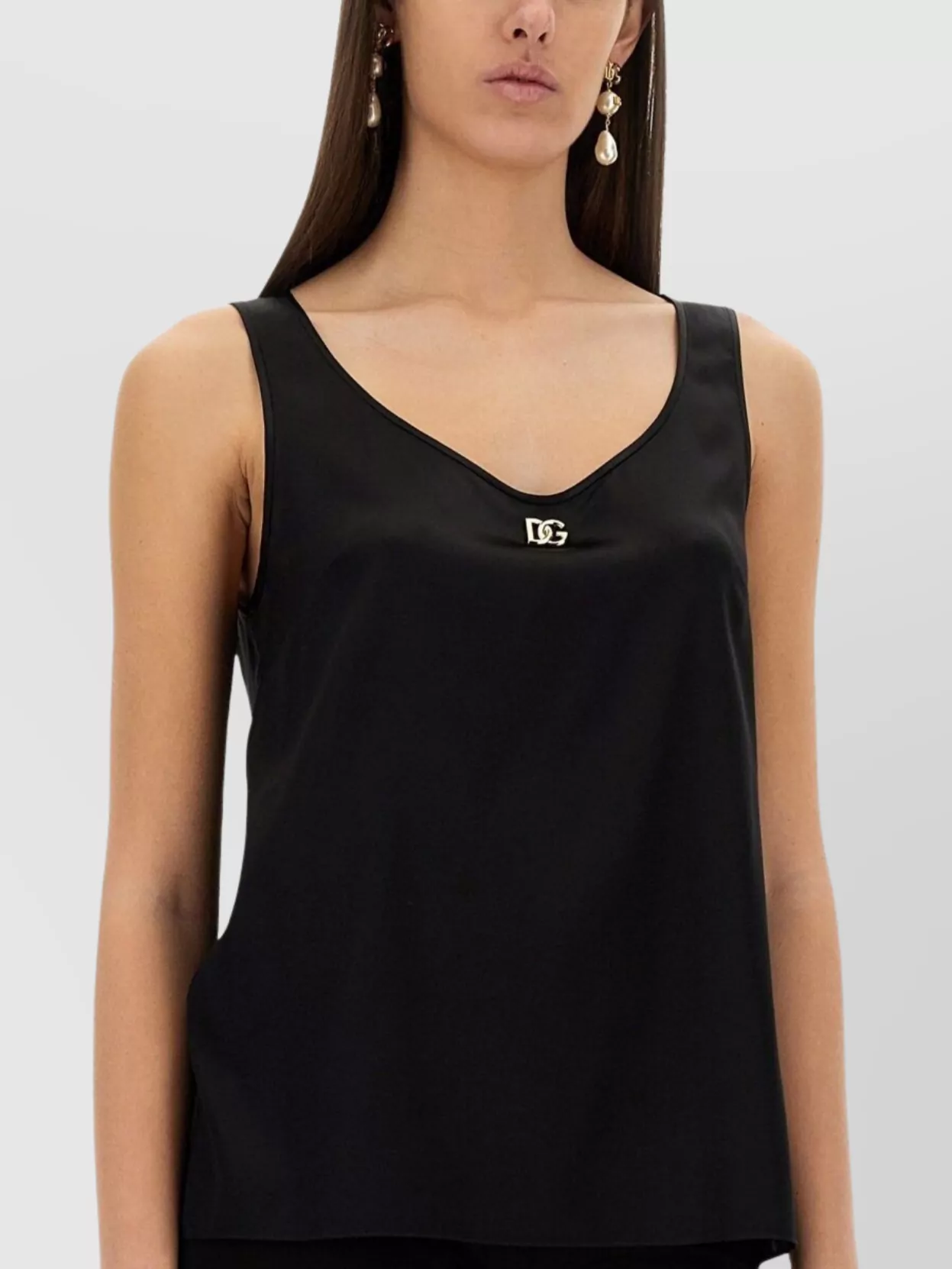 Dolce&Gabbana Silk Logo Camisole Top