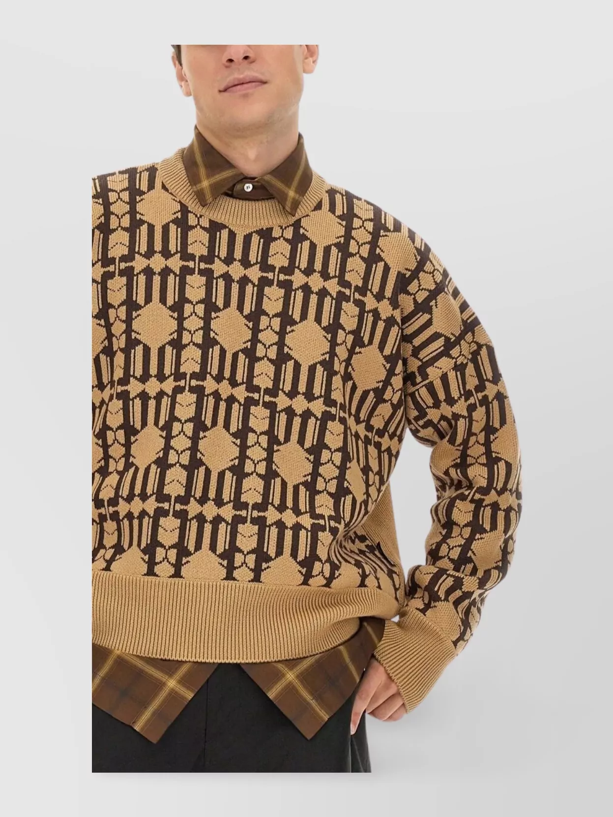 Palm Angels Crew Neck Graphic Pattern Sweater