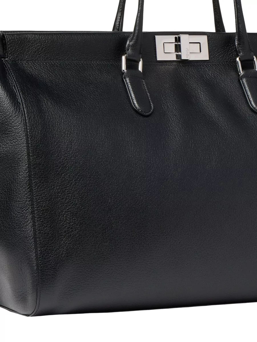 Fendi Leather Peekaboo Tote Bag