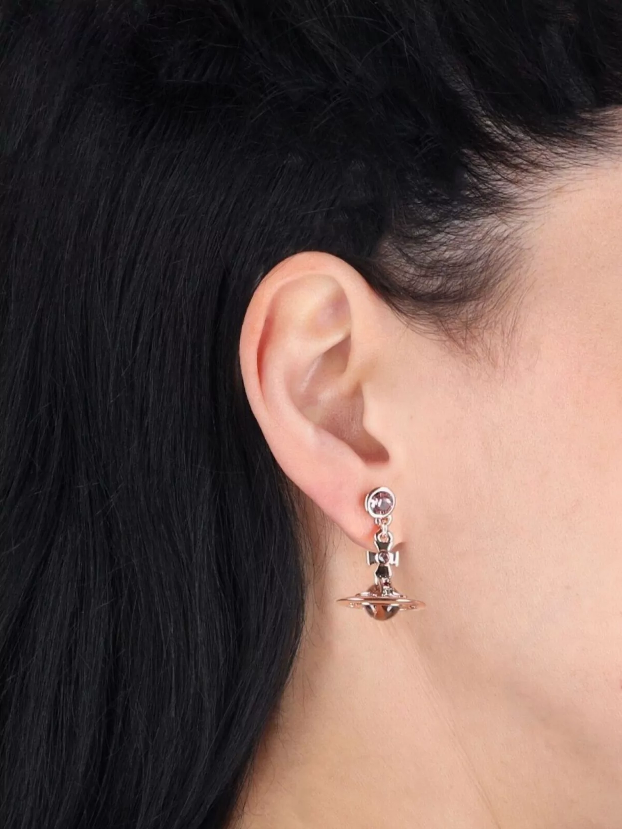 Vivienne Westwood Orb Cross Drop Stud Earrings