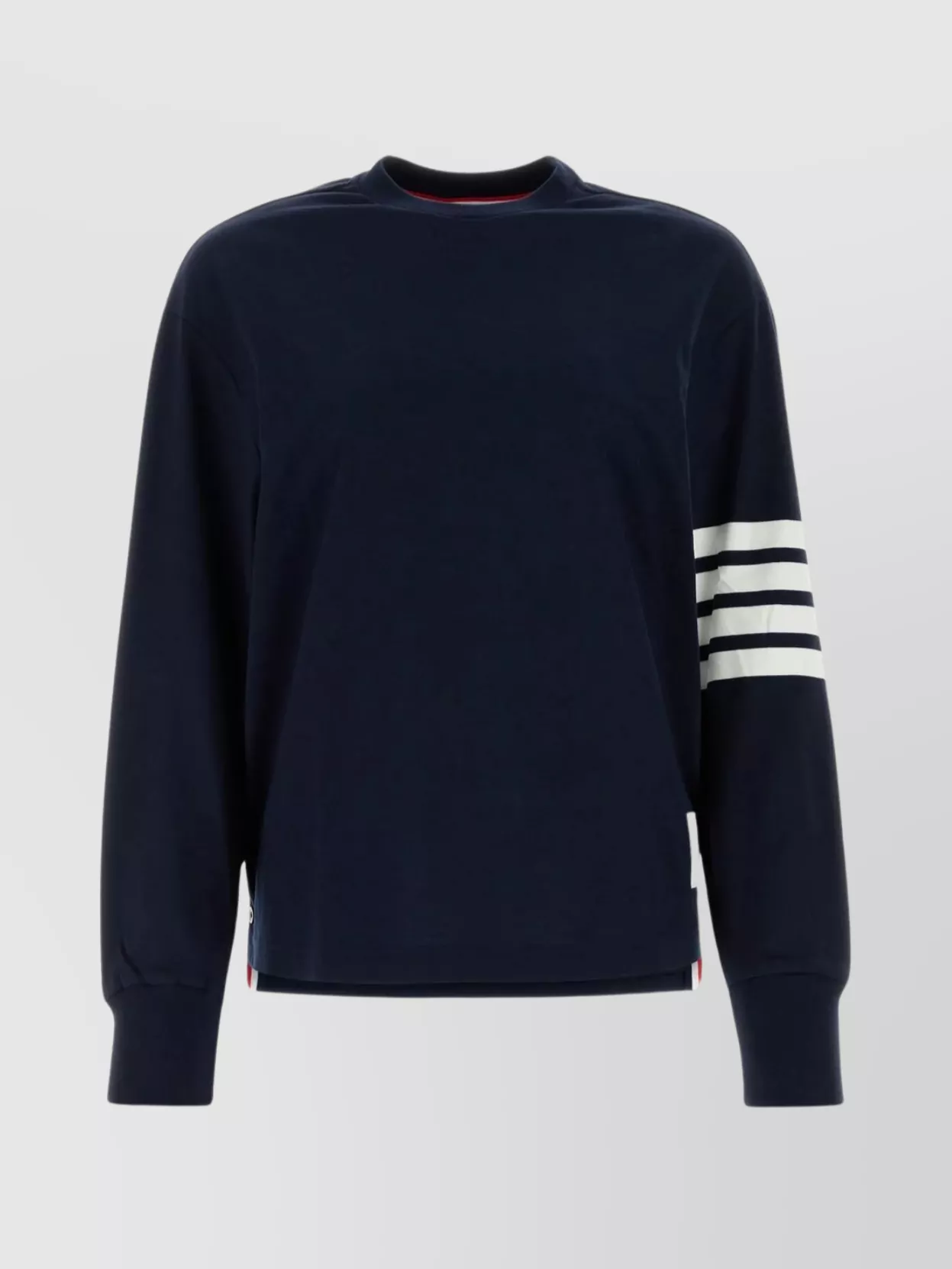 Shop Thom Browne Long Sleeves Cotton T-shirt In Black