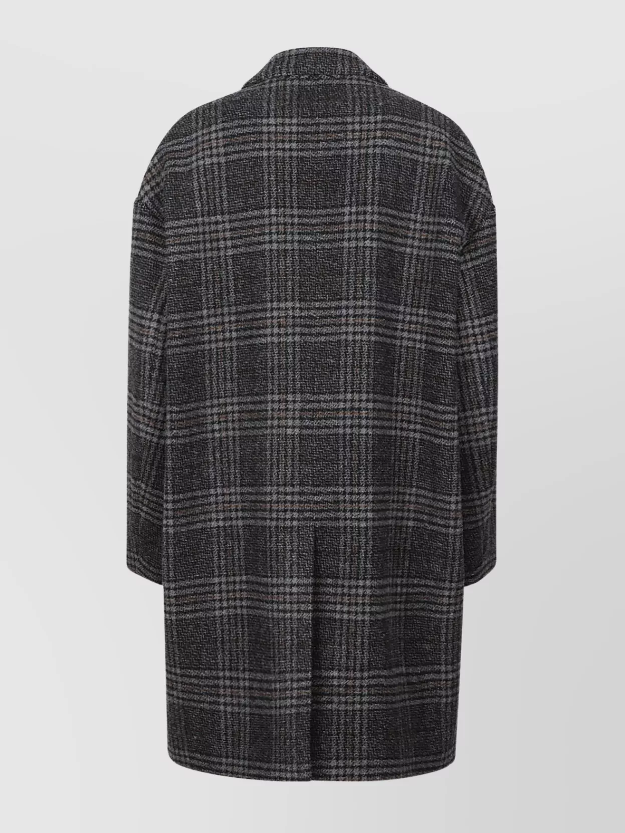 Isabel Marant Étoile Limiza Wool Coat Checked Pattern In Gray