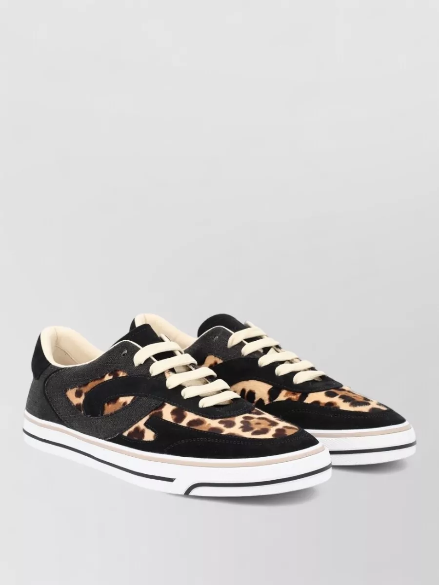 Dolce&Gabbana Sailing Leopard Print Rubber Sole Sneakers