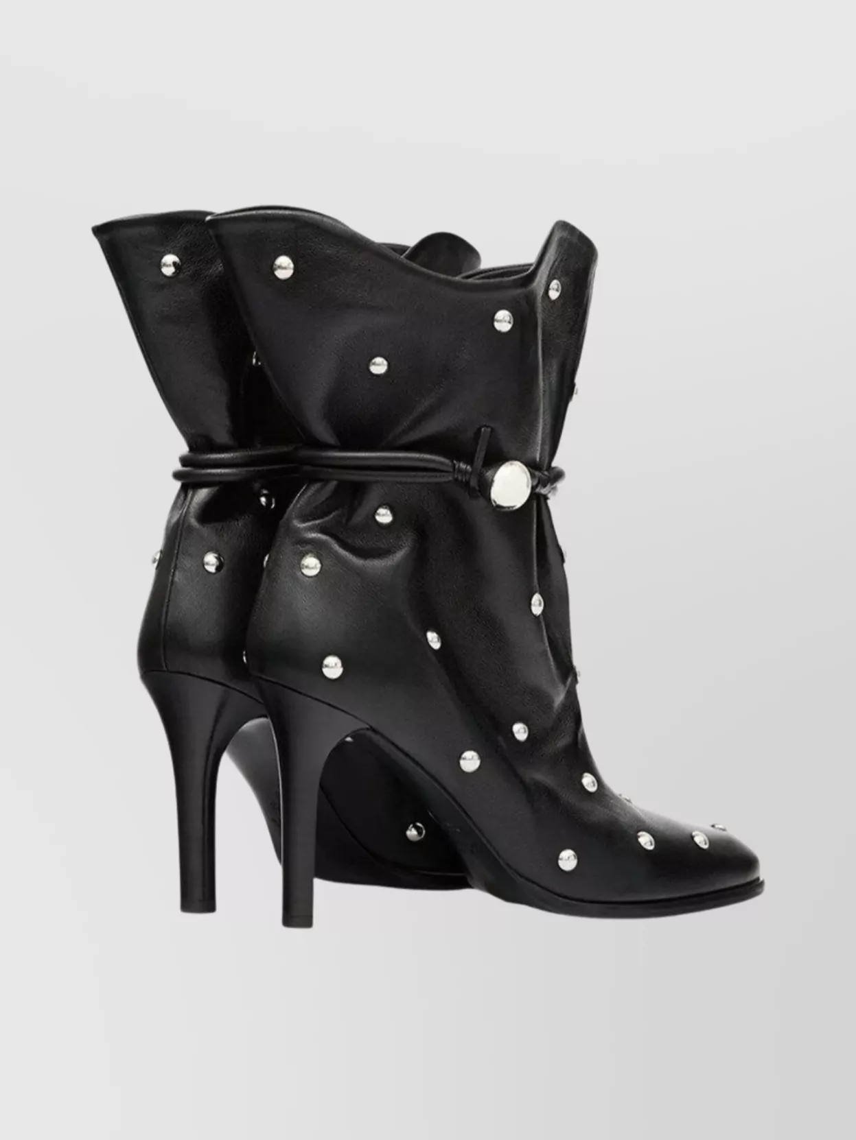 Isabel Marant Draped Leather Ankle Boots With Stiletto Heel