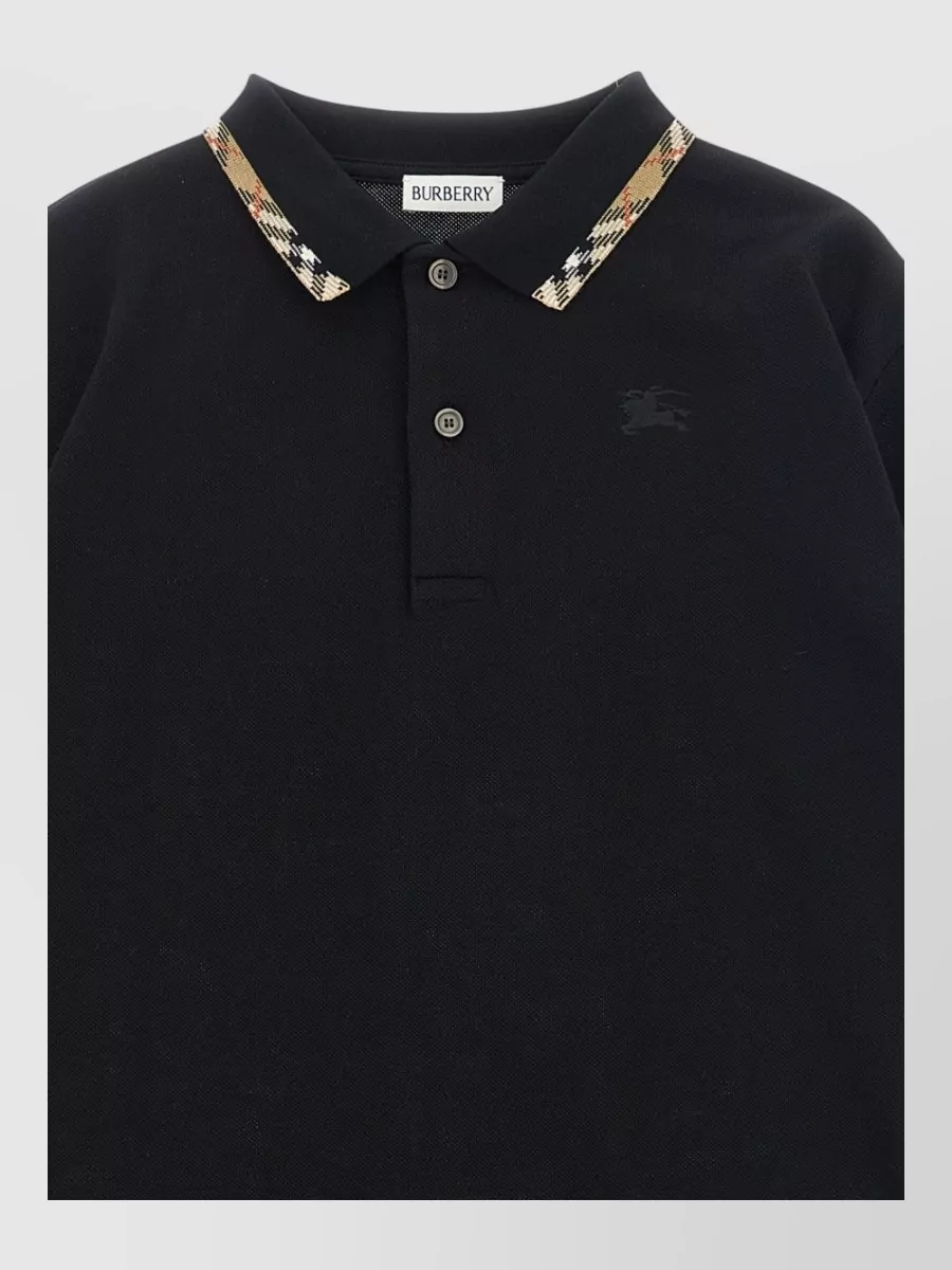 Burberry Cotton Piqué Long-Sleeve Polo Shirt