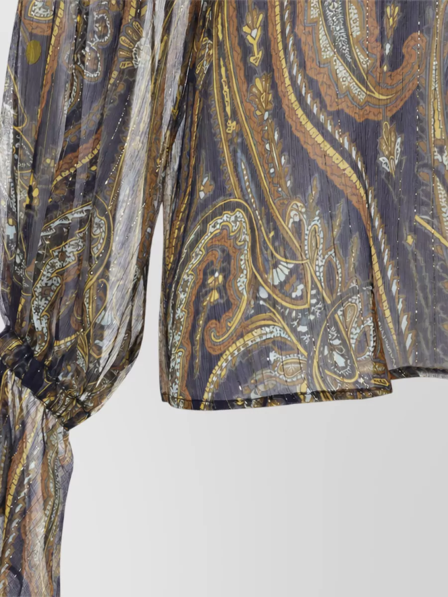Etro Silk Paisley-Print Long-Sleeve Blouse