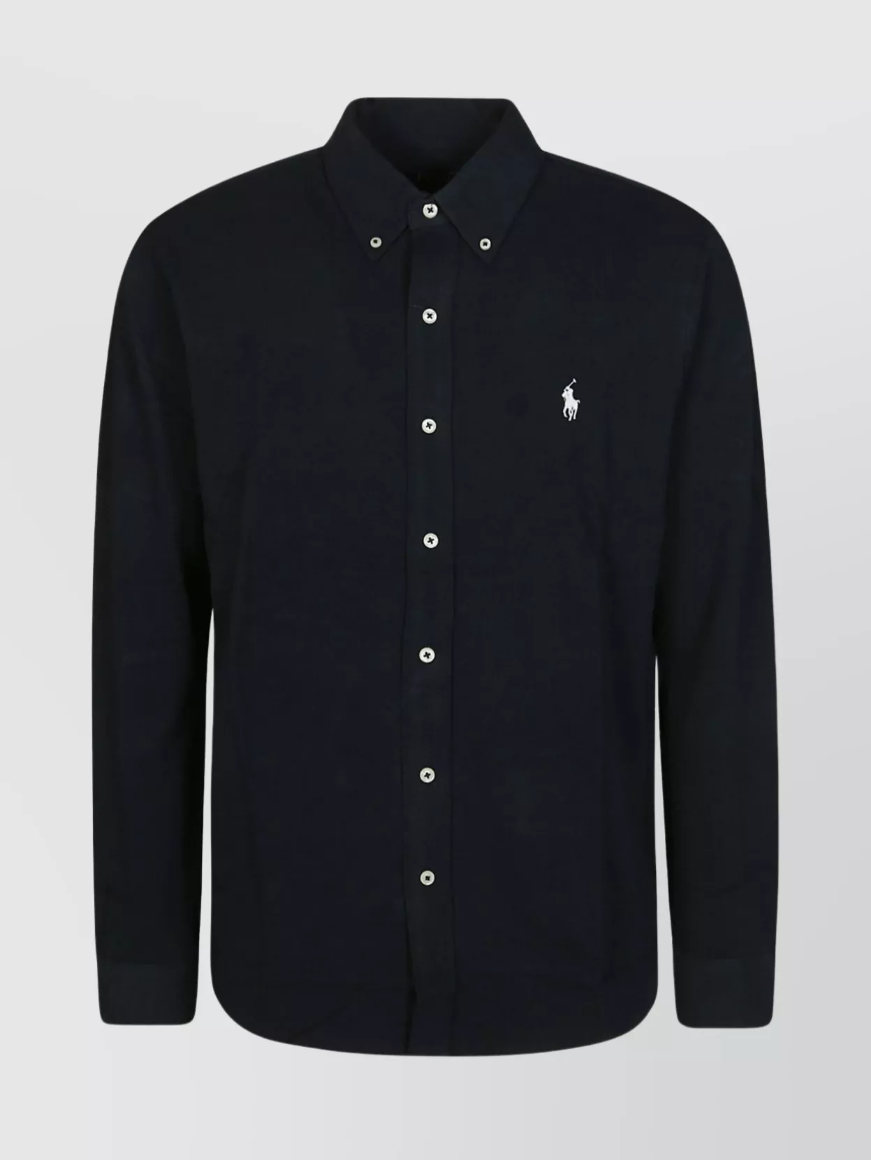 Shop Polo Ralph Lauren Buttoned Collar Mesh Shirt