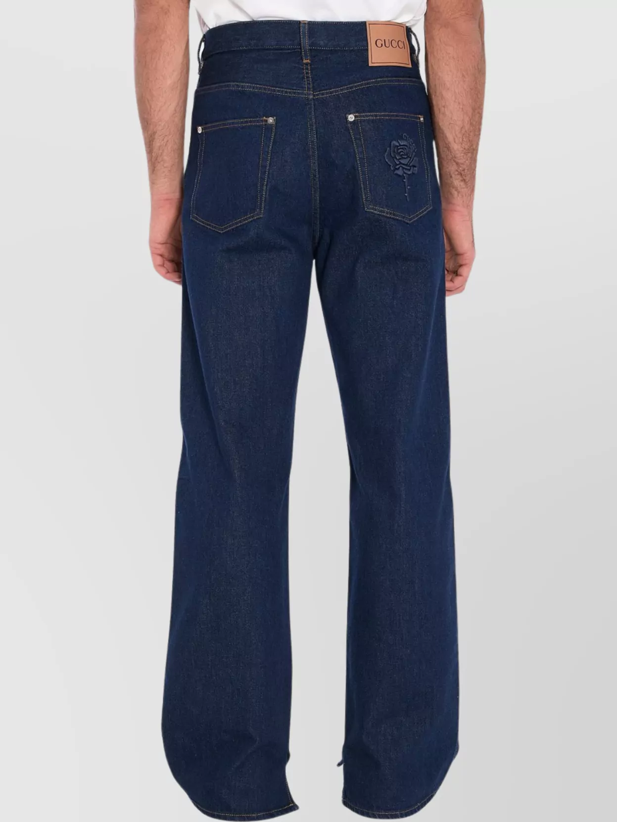 Gucci Wide-Leg Jeans With Embroidery
