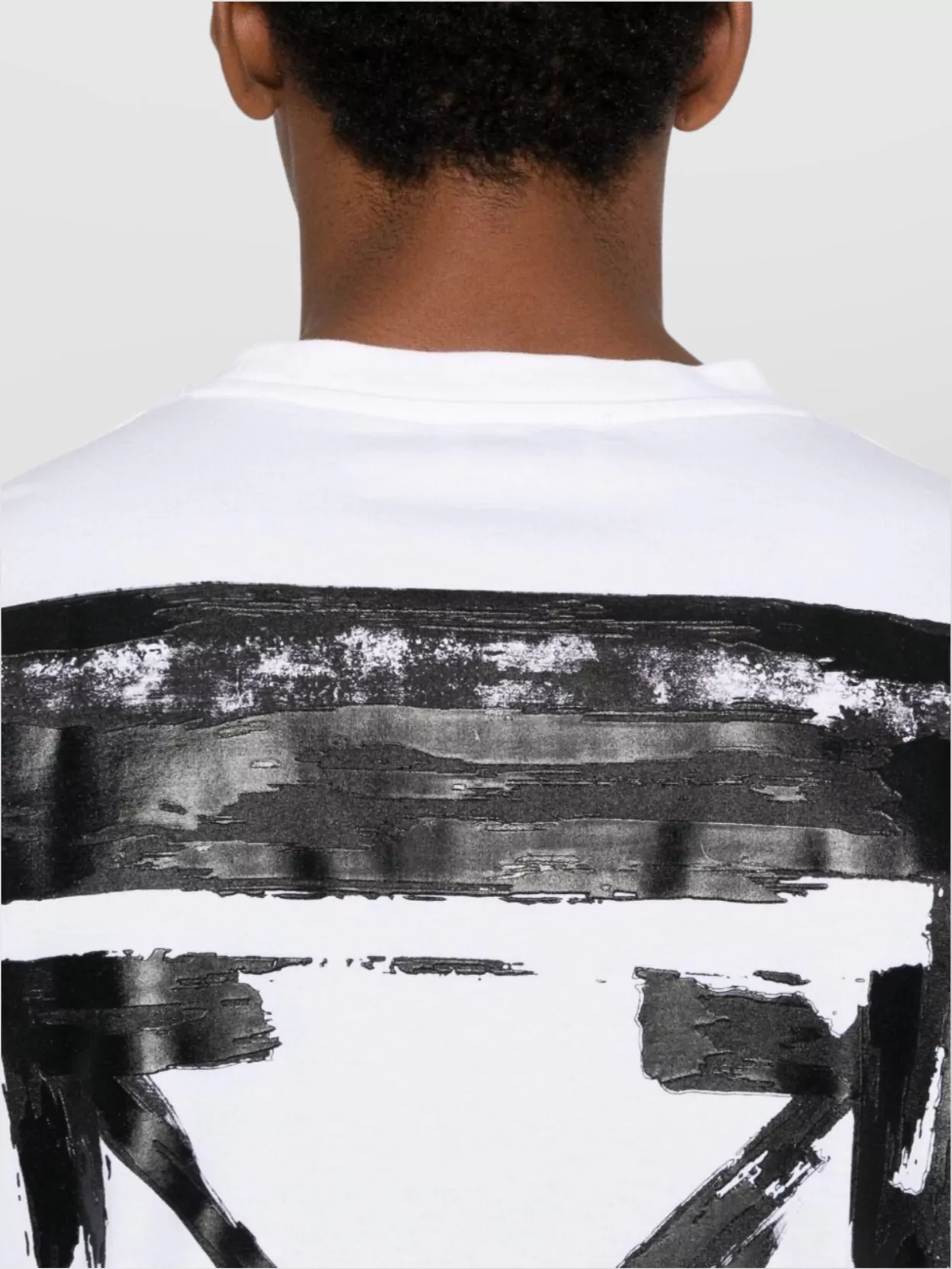 Off-white Cotton T-shirt With Graphic Design And Crew Neck In White