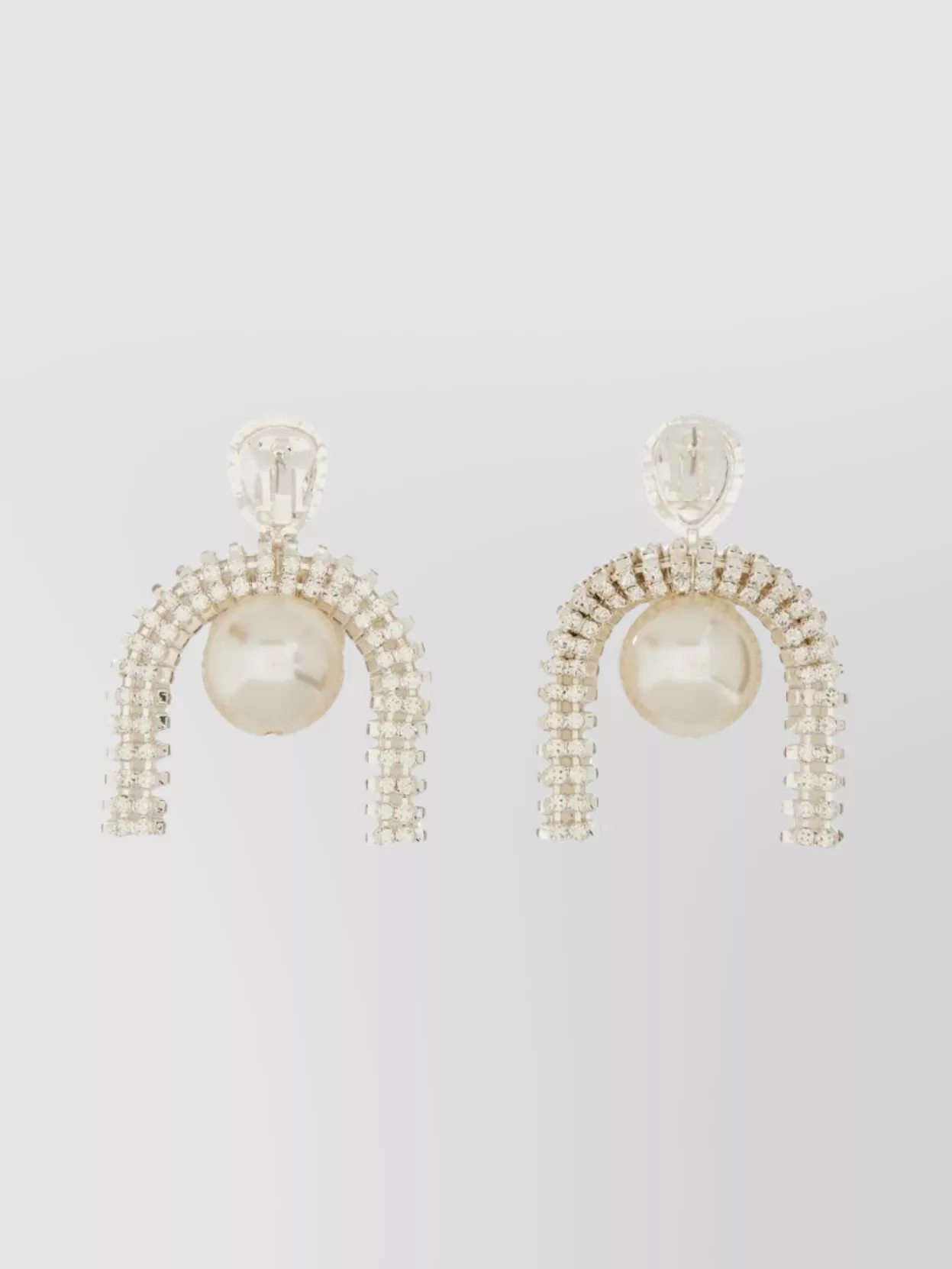 Magda Butrym Arch Crystal Drop Pearl Earrings