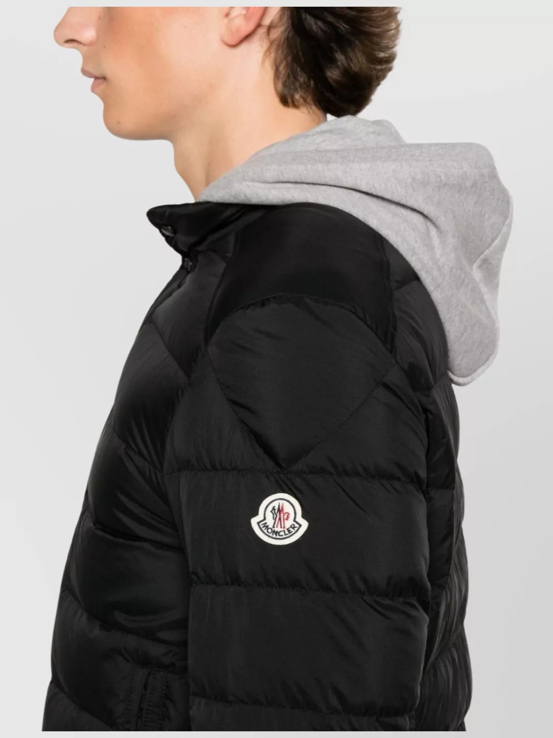 Moncler Short Down Jacket Long Sleeves In Black