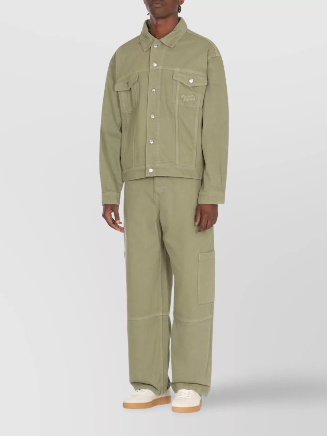 Maison Kitsuné Flap Pockets Cotton Jacket With Silver Hardware