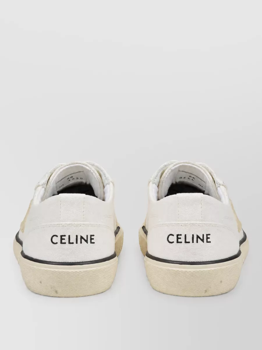 Celine Cotton Lace-Up Sneakers