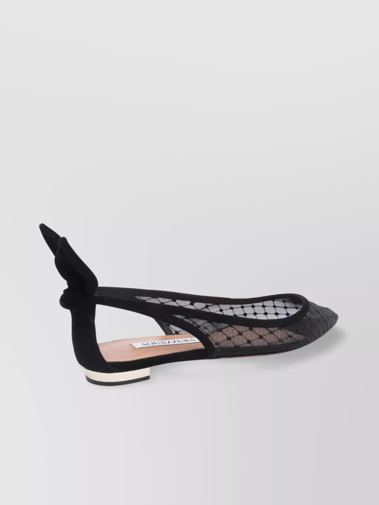 Aquazzura Back Bow Mesh Slingback Ballet Flats