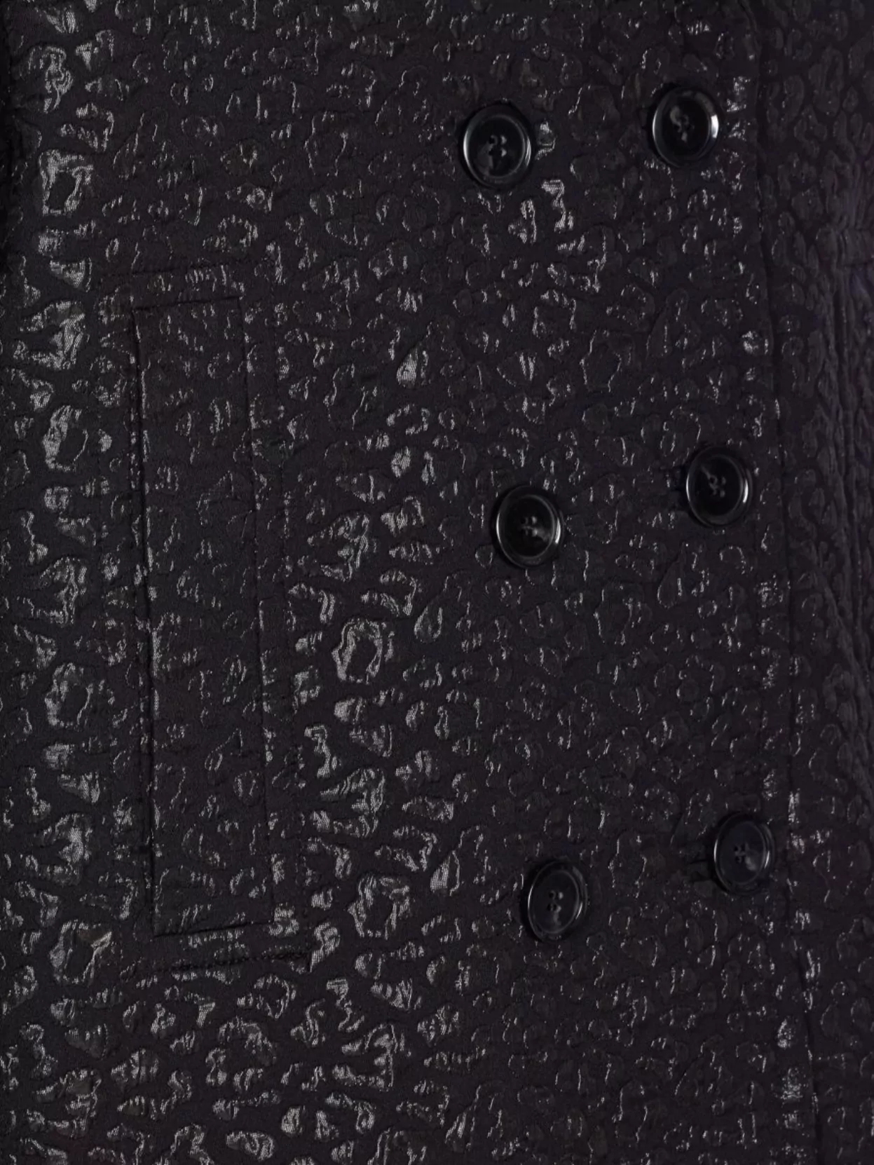 Pinko Double-Breasted Leopard Print Coat Pockets