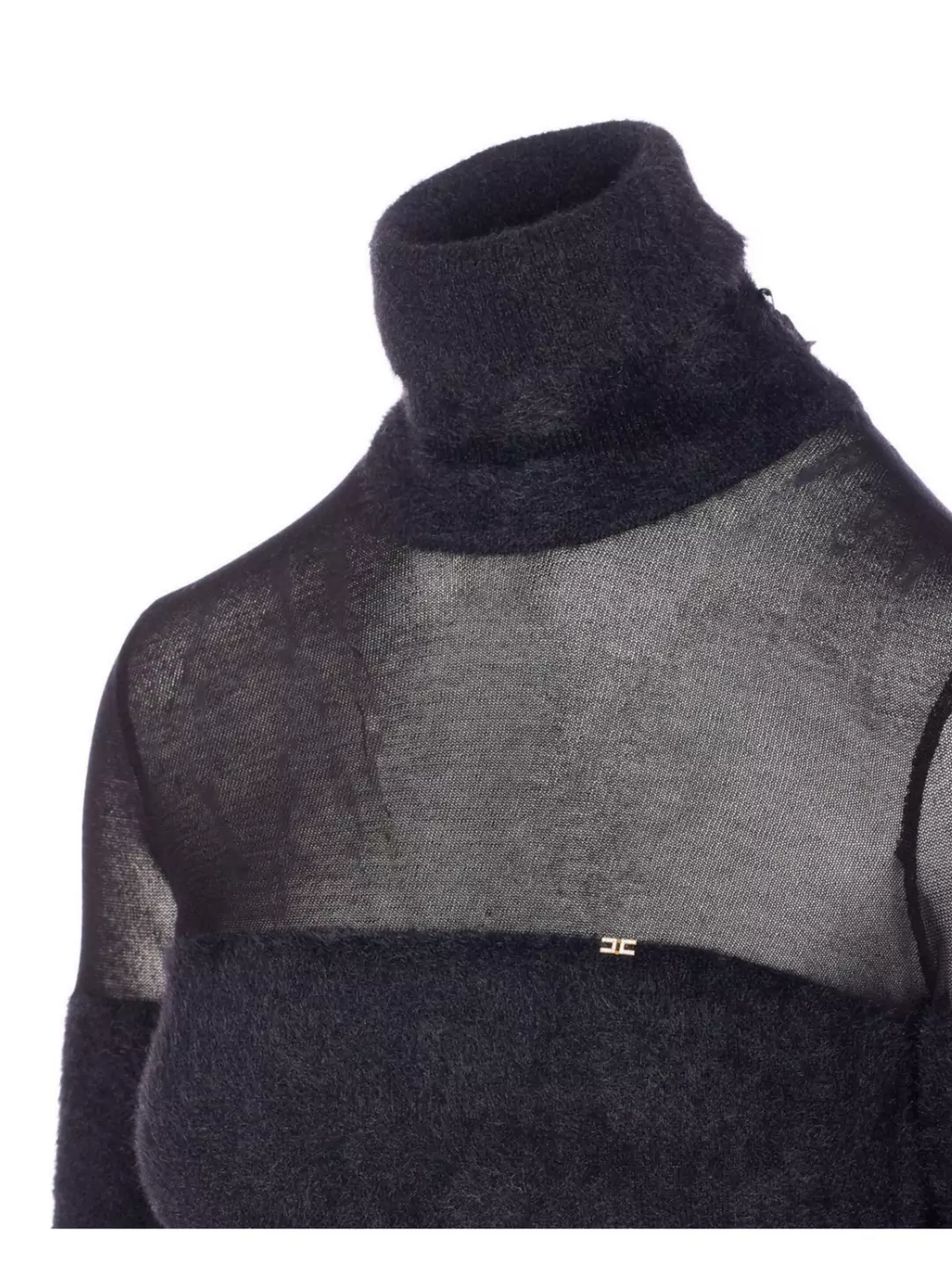 Elisabetta Franchi Turtleneck Sweater With Sheer Panel Design