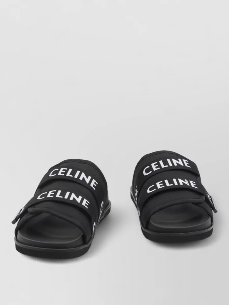 Celine Jacquard Logo Strappy Sandals