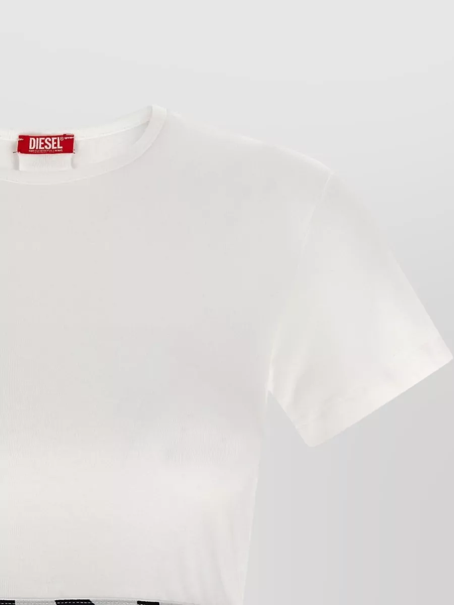 Diesel Short Sleeve Cropped Crew Neck Top