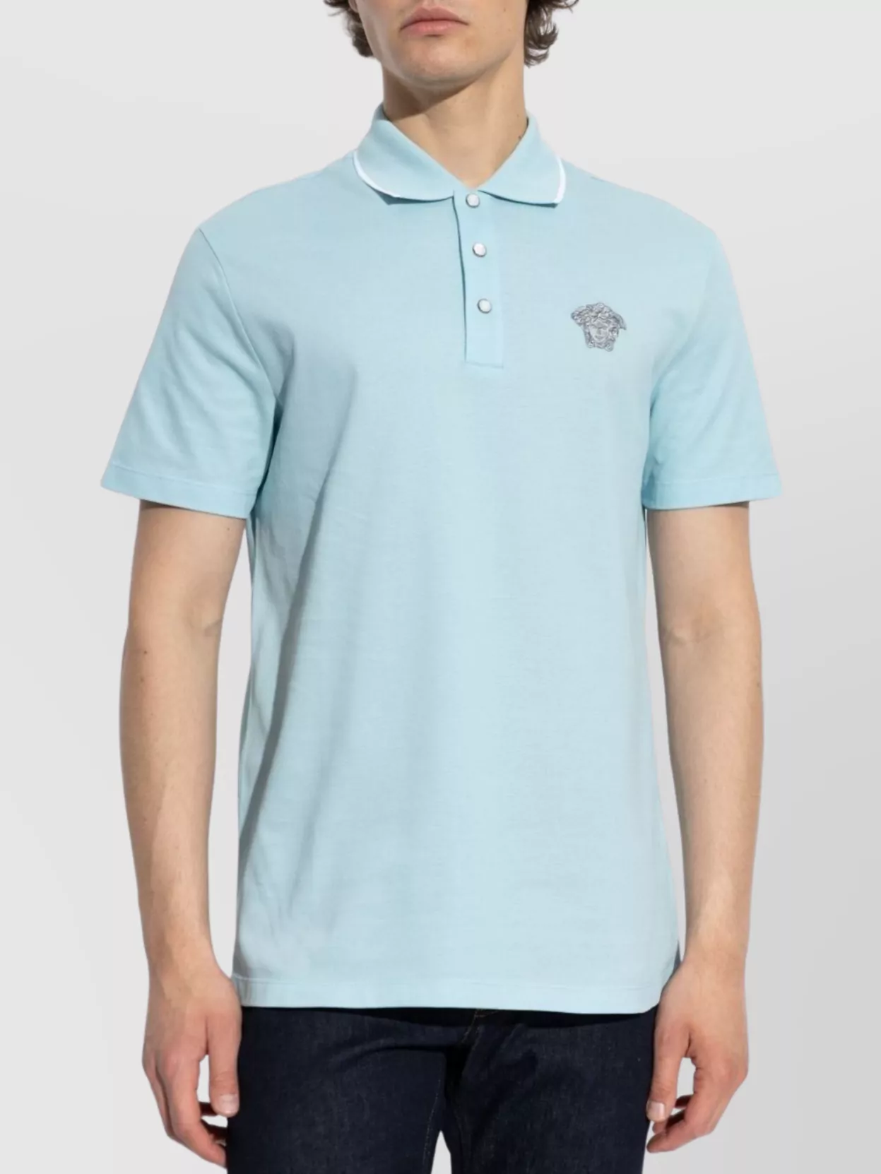 Versace Tipped Collar Polo Shirt