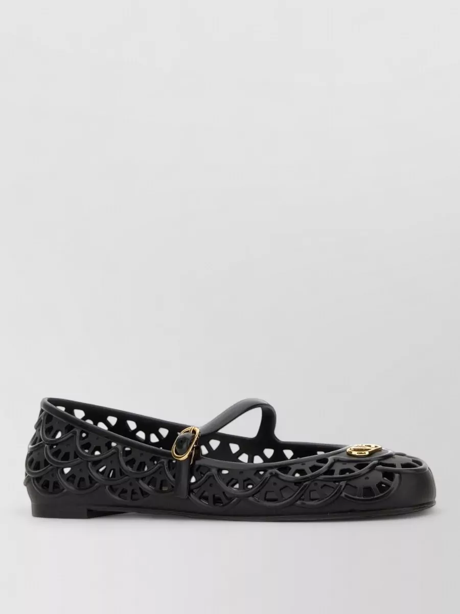 Valentino Garavani rubber scalloped ballerina shoes
