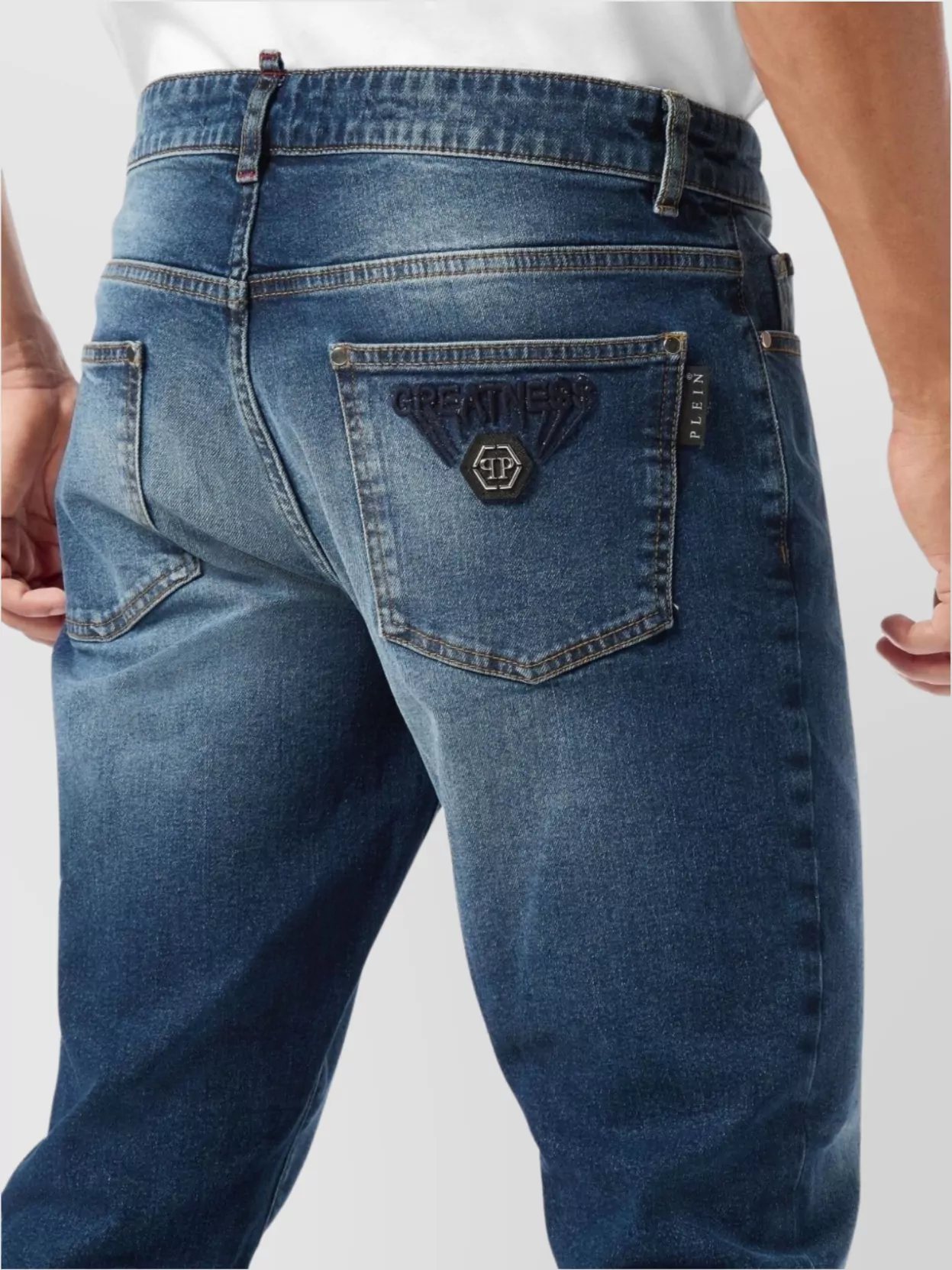 Philipp Plein Straight Leg Jeans Featuring Five Pockets