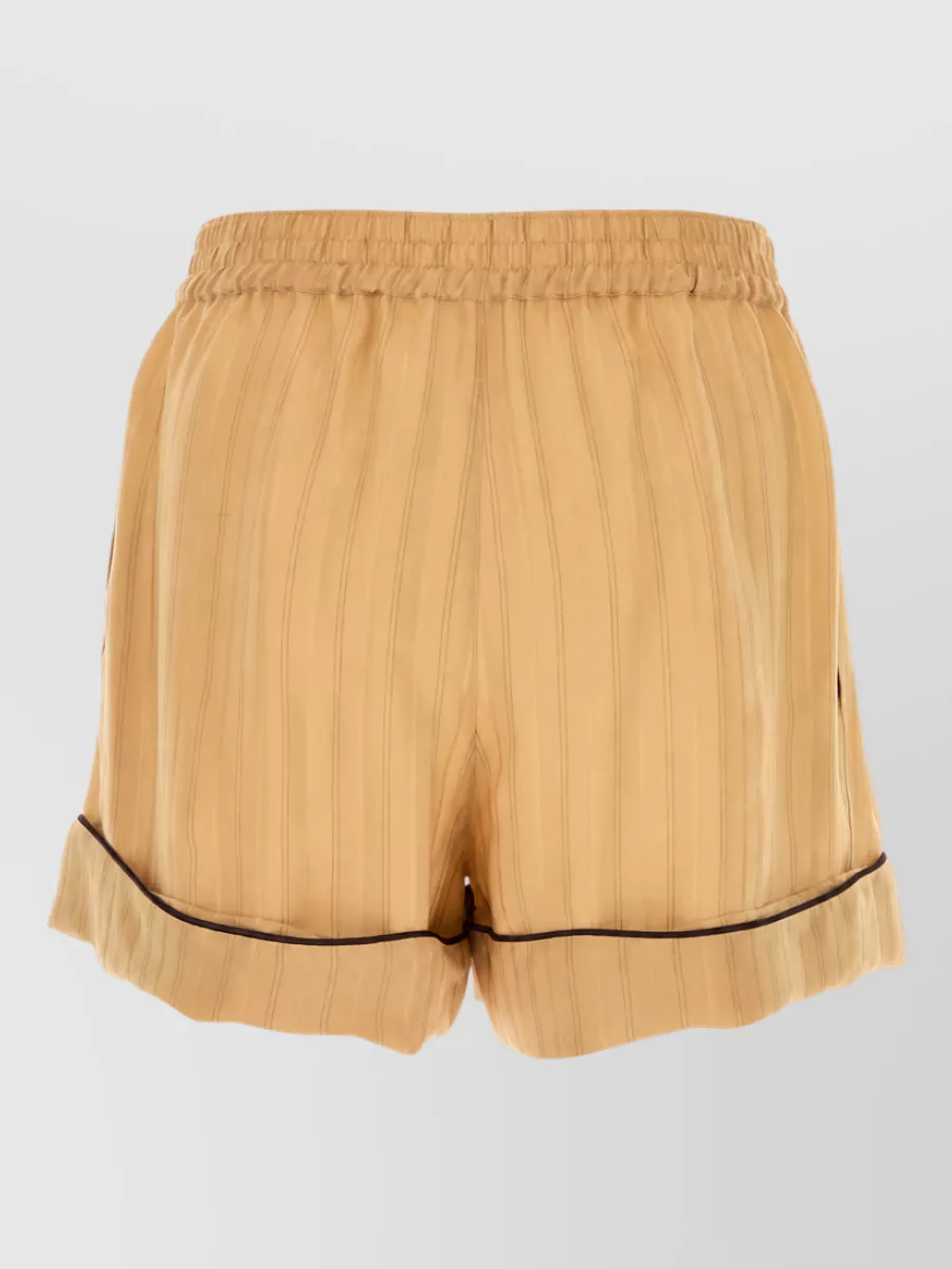 Saint Laurent Silk embroidered cropped bermuda shorts