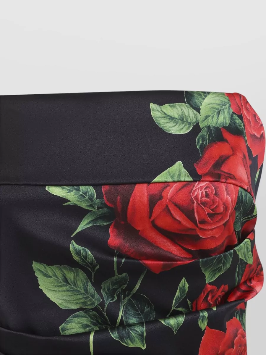 Dolce&Gabbana Silk Floral-Print Draped Mini Dress