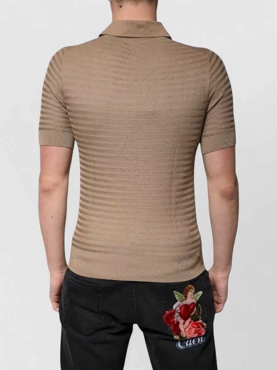 Dolce&Gabbana Silk Short-Sleeve Polo Shirt