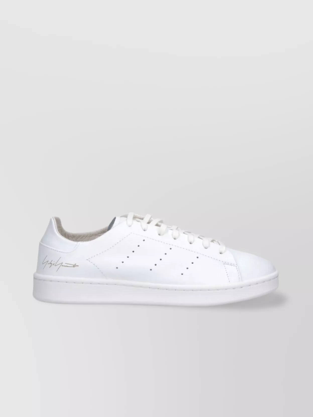 Y-3 Low Top Sneakers With Perforated Silhouette In White