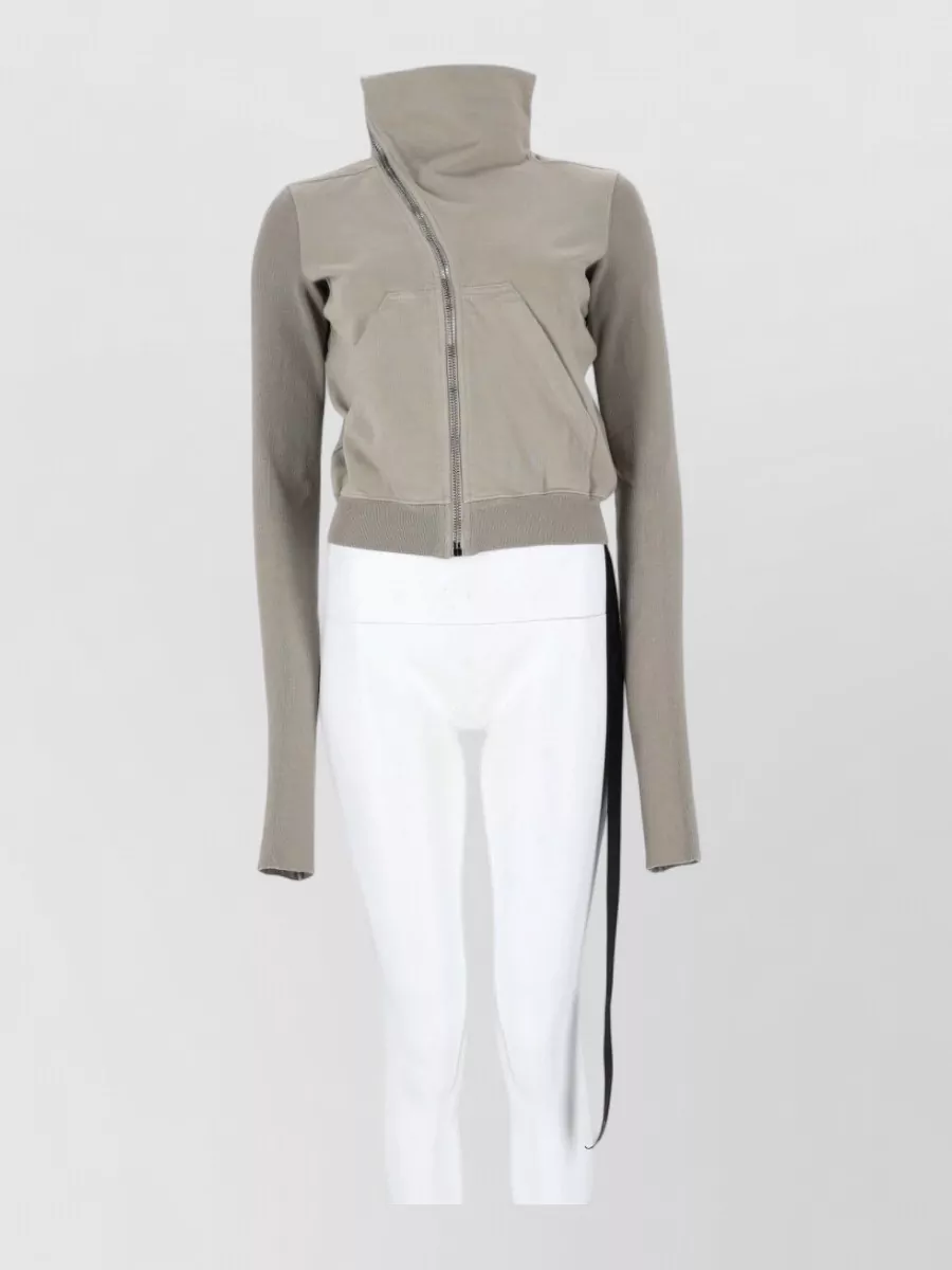 Rick Owens Drkshdw asymmetric zip fitted jacket