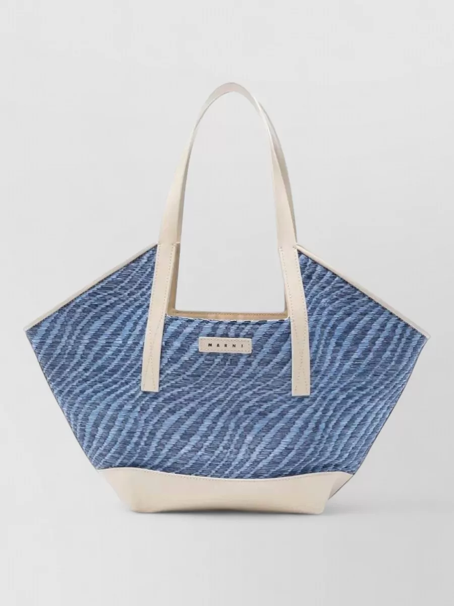 Marni tropicalia small woven tote bag