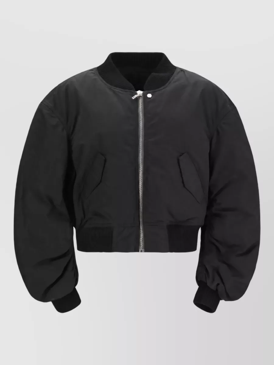Rick Owens padded gathered sleeve bomber jacket