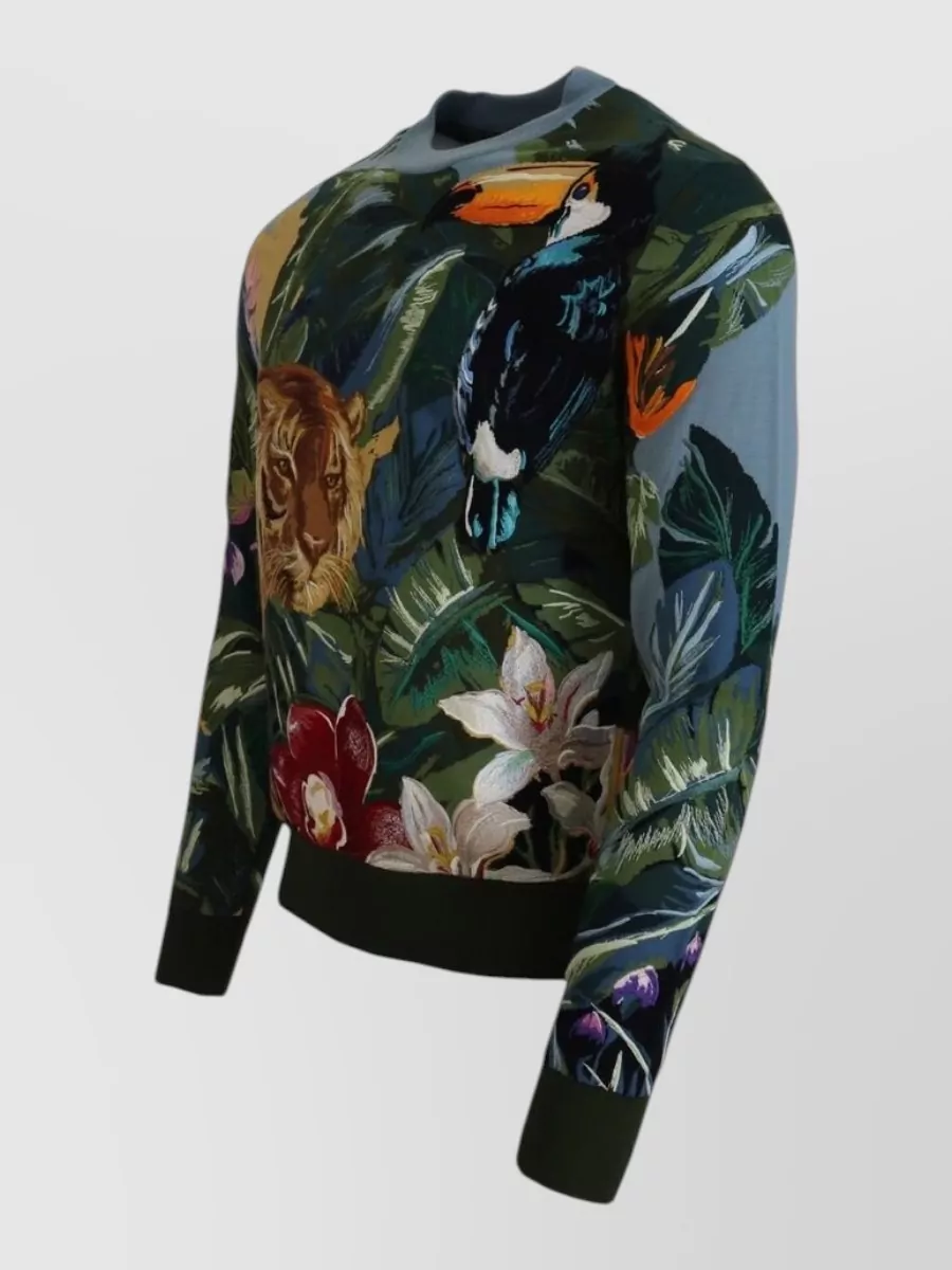Dolce&Gabbana Wool Silk Printed Sweater