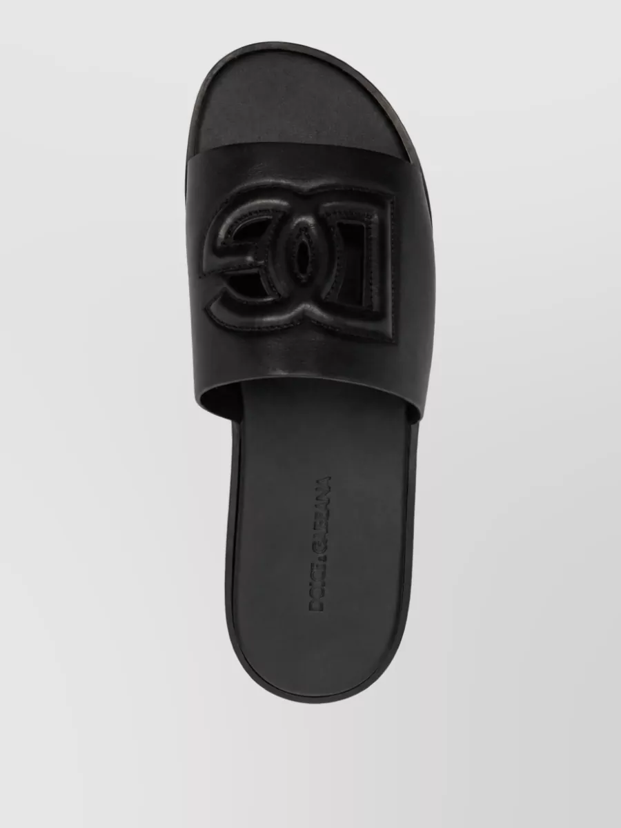 Dolce&Gabbana Leather Logo Slides