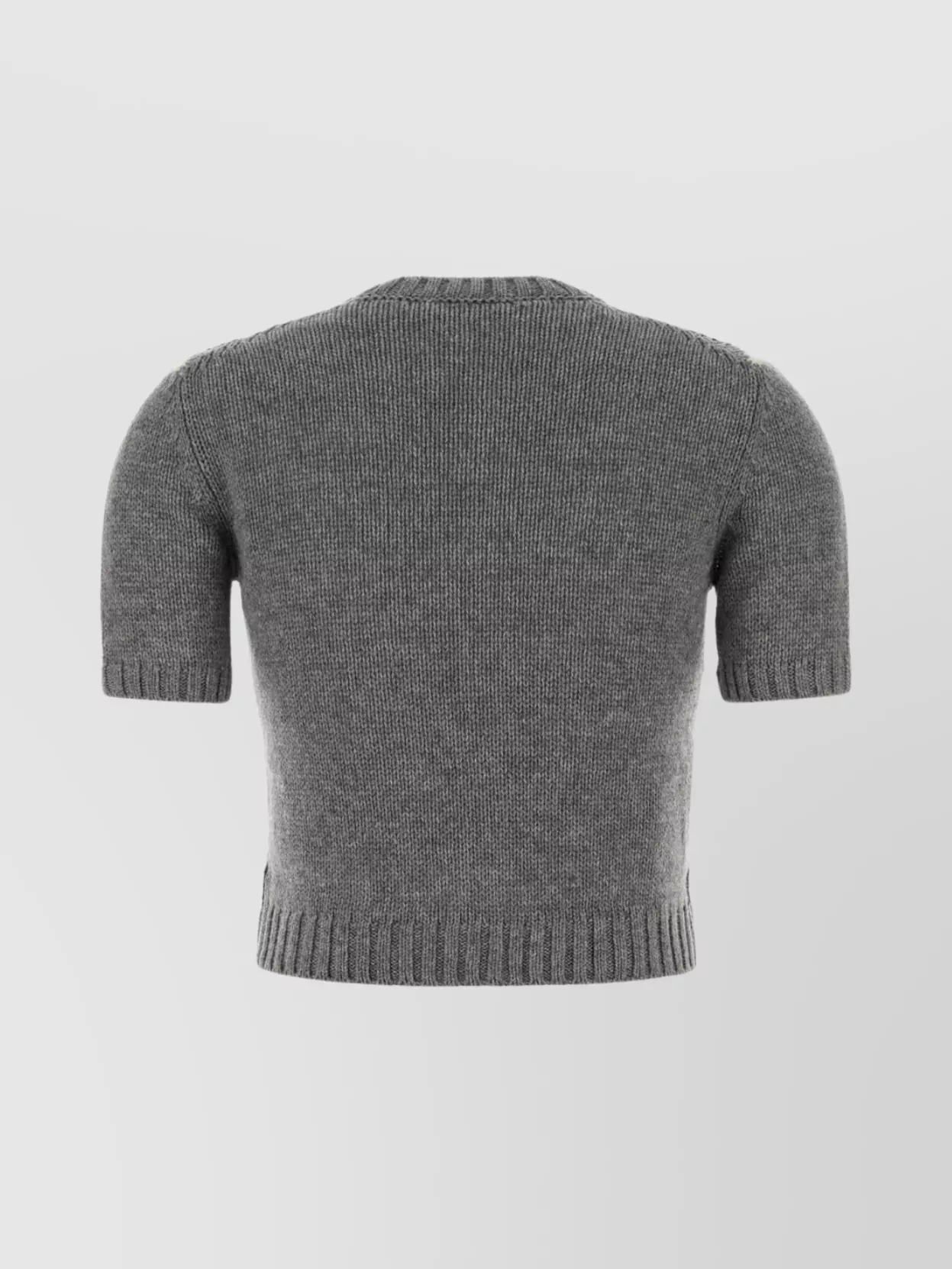 Prada Cashmere Sweater With Argyle Pattern And Ribbed Hem In Gray