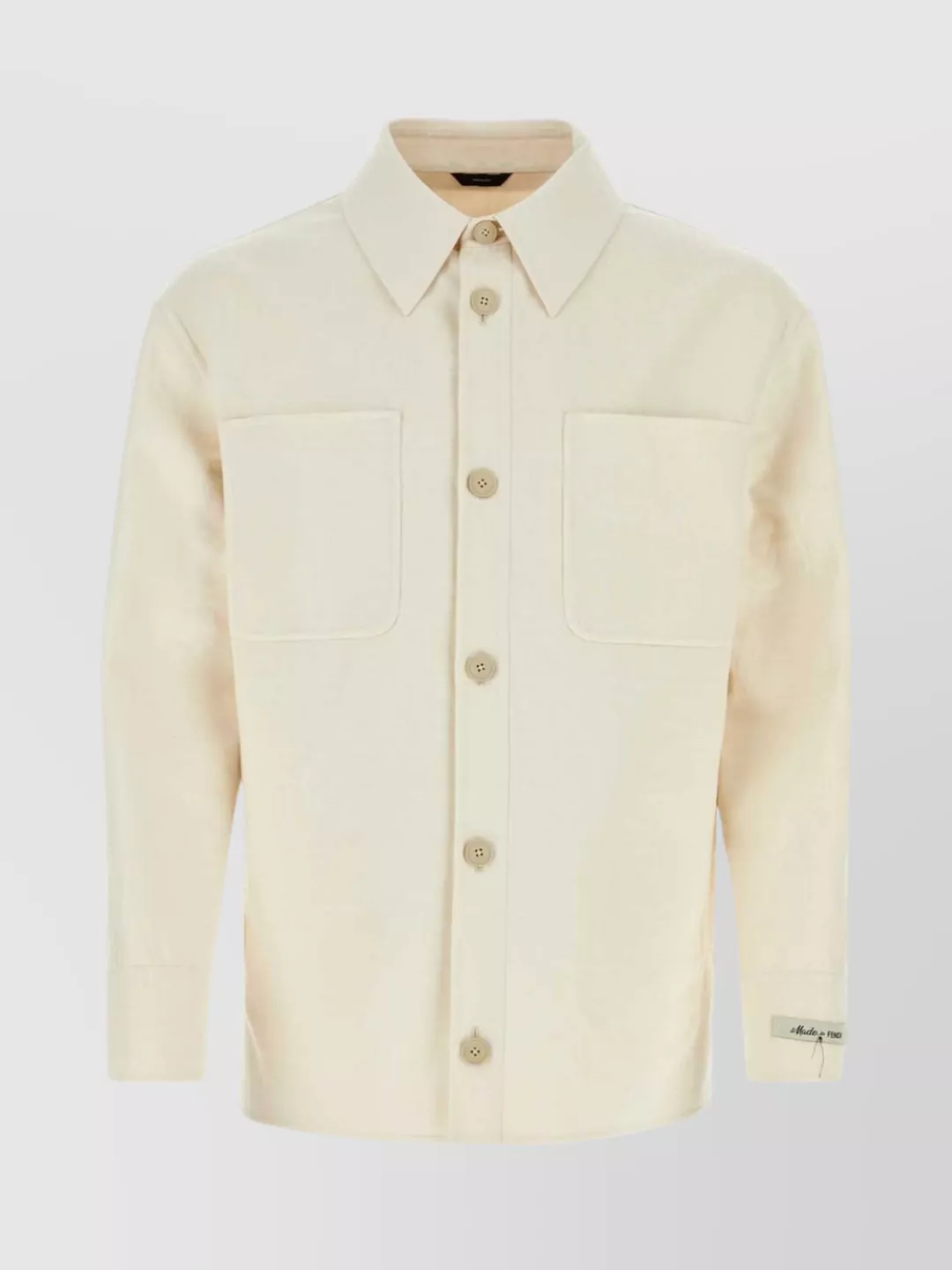 Shop Fendi Shirt Cotton Blend Chest Pockets