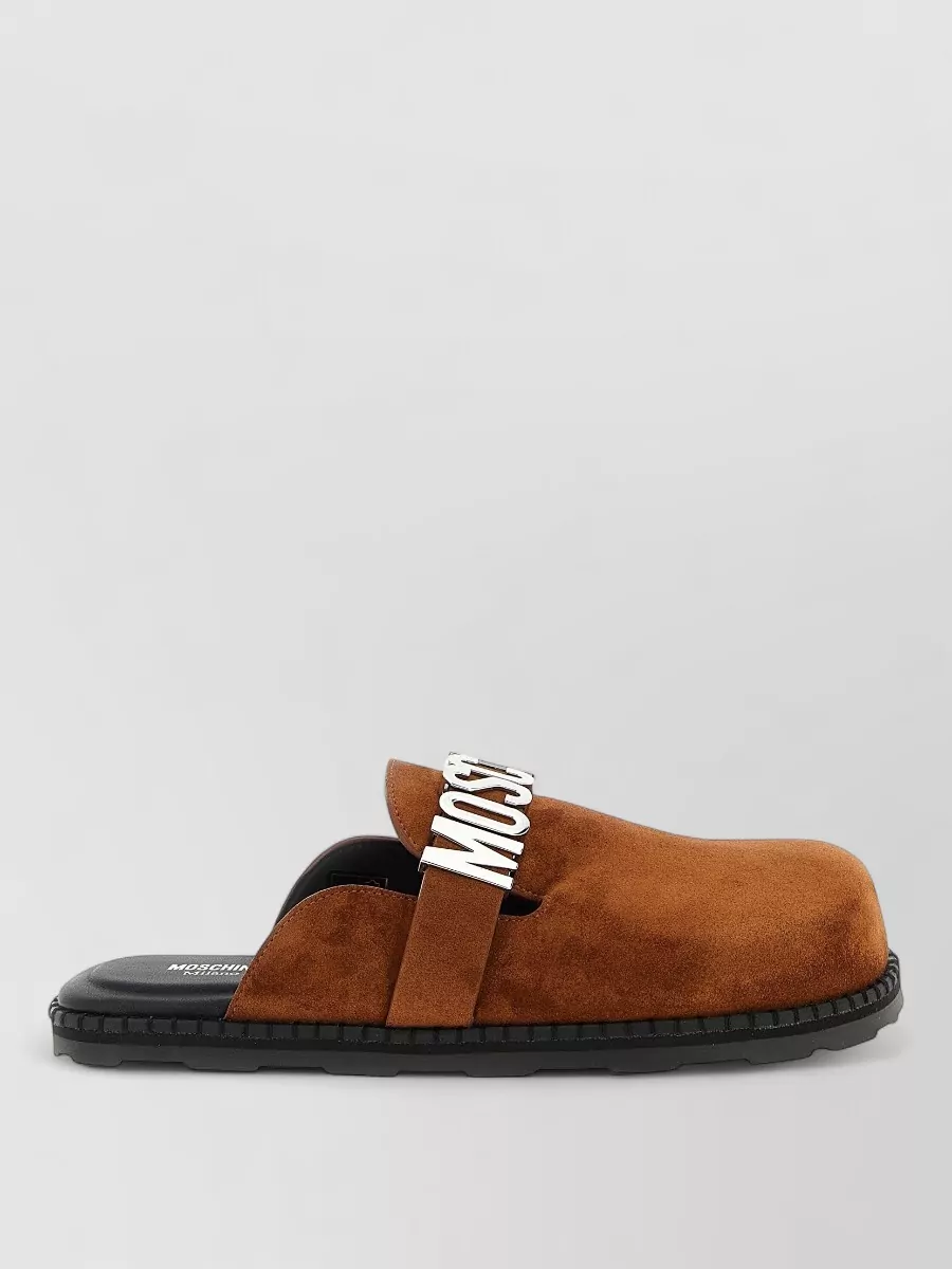 Moschino Suede Slides