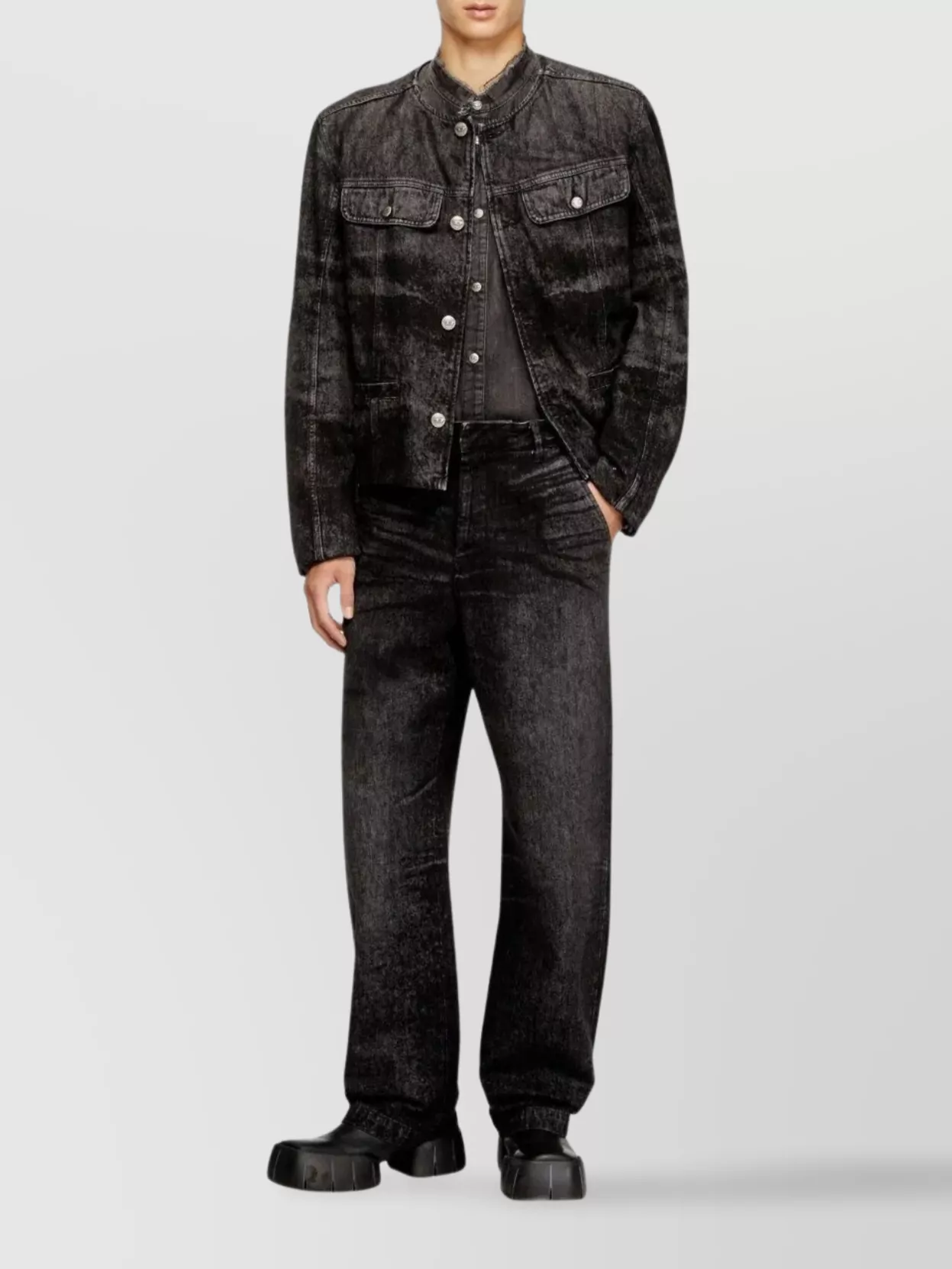 Diesel Denim Jacket With Chest And Flap Pockets