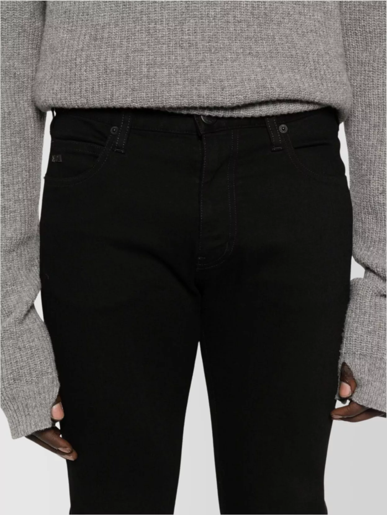 Emporio Armani Straight Leg Denim Trousers With Five Pockets