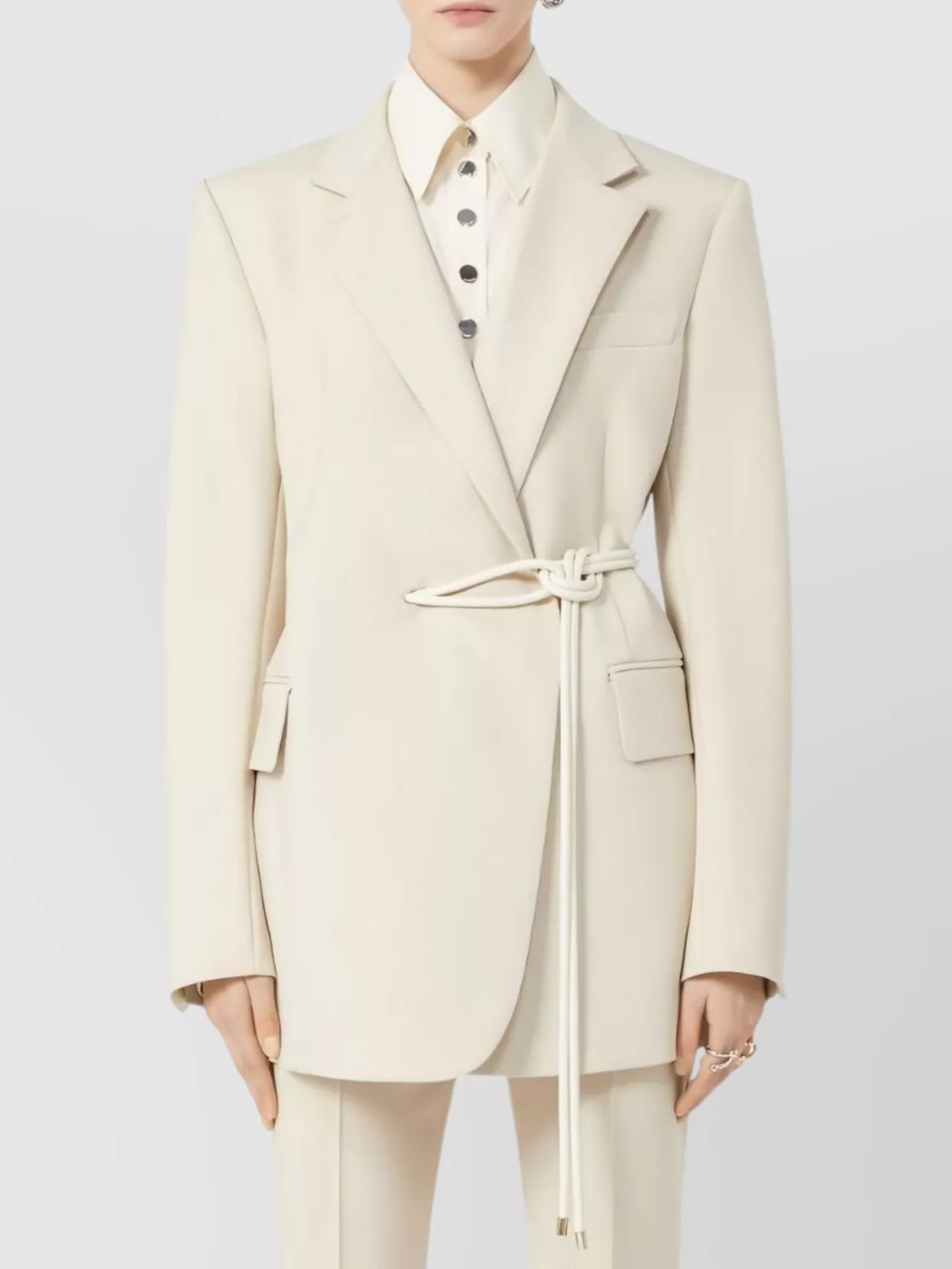 Sportmax Coat With Self-Tie Belt And Front Tie Detail