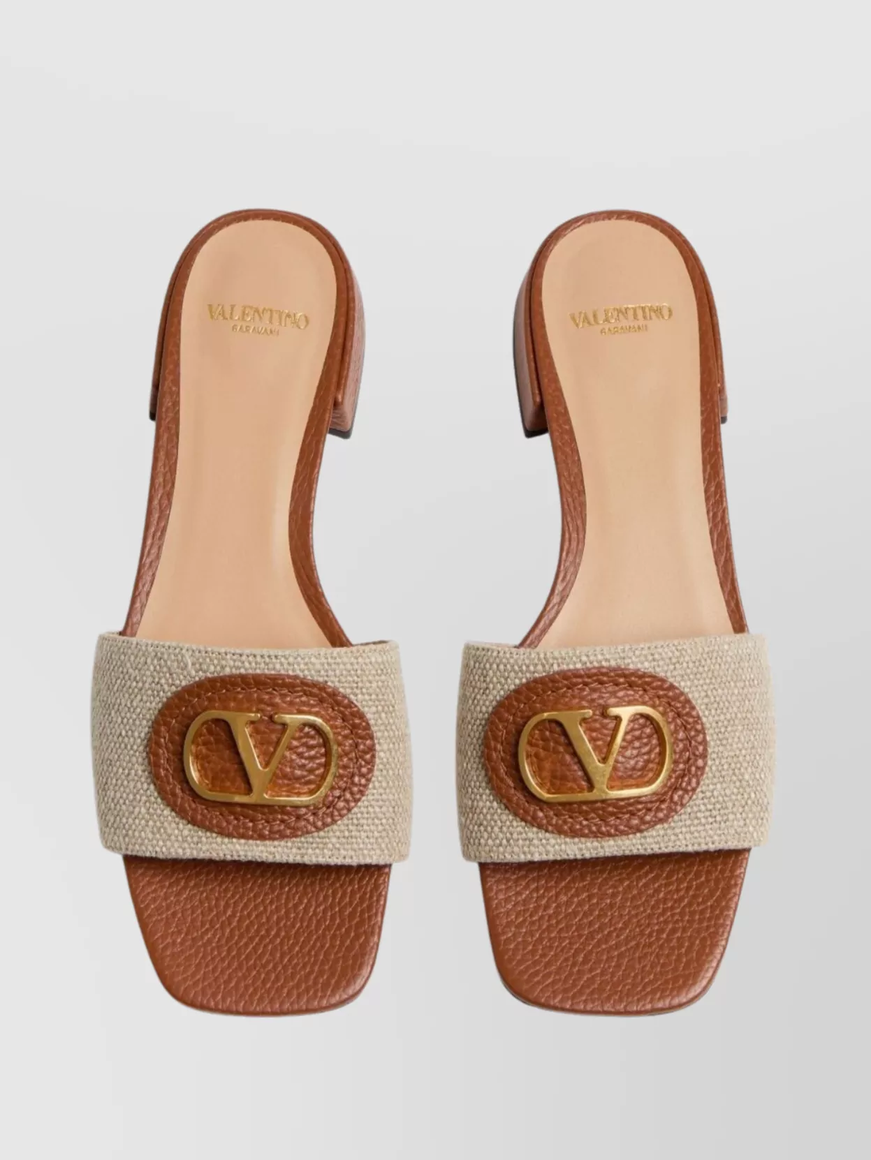 Valentino Garavani Vlogo Slide Sandals With Low Stacked Heel