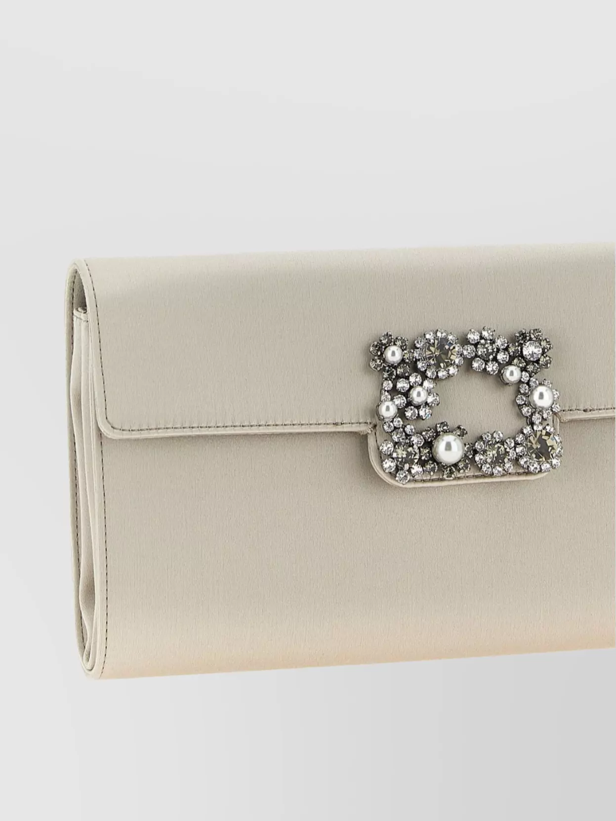 Roger Vivier Blossom Clutch With Chain Strap And Embellished Buckle