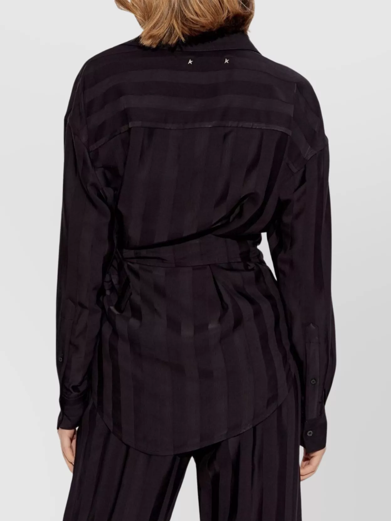 Golden Goose Striped Collared Wrap Top