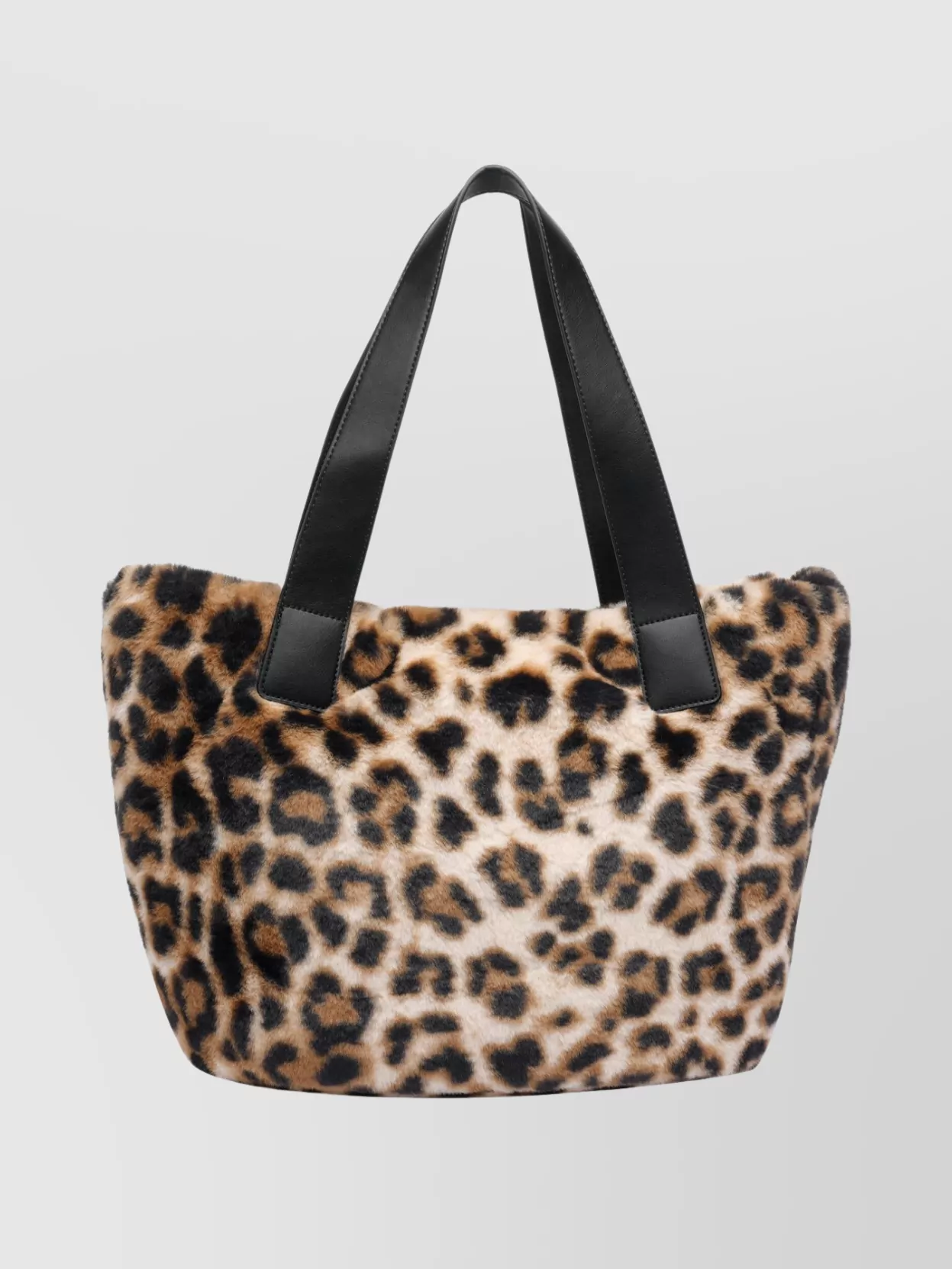 Liu •jo Leopard Print Faux Fur Shoulder Bag In Brown